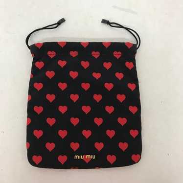 MIU MIU Heart Pattern Drawstring Bag Pouch Small … - image 1