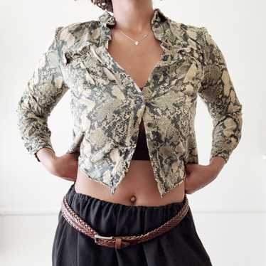 H&M Snakeskin Print Button Up - image 1