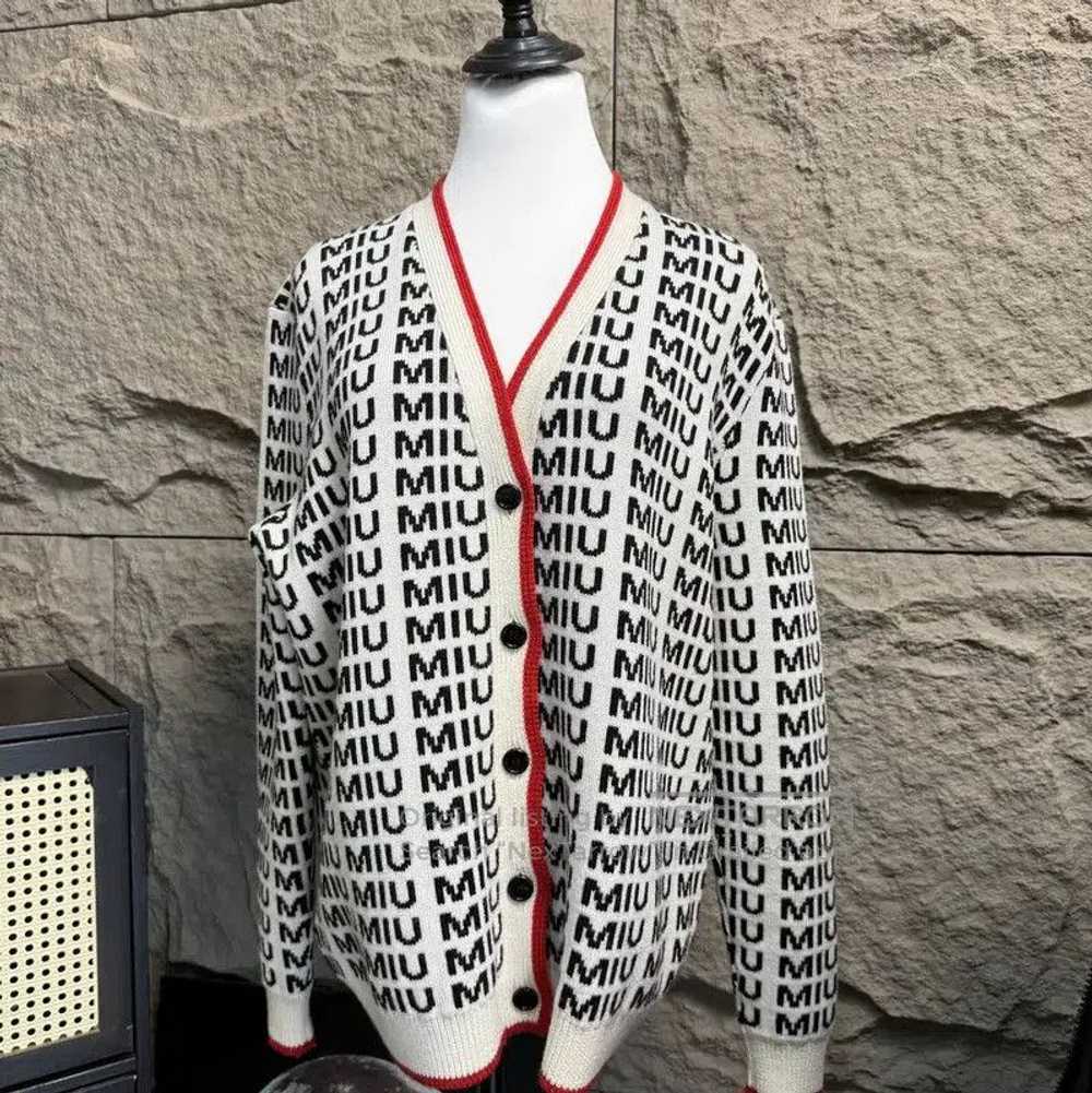 Miu Miu Miu Miu Color-Blocked Wool Cardigan . - image 1