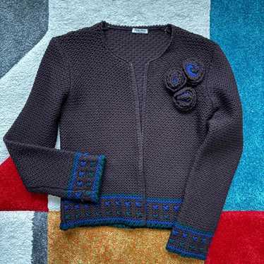 Miu Miu Women's Cardigan - Brown - S – Miu Miu cr… - image 1