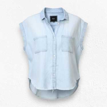 Rails Light Chambray Rolled Cuff Button Down Clas… - image 1