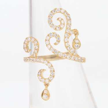 .80ctw Diamond Scroll Open Bypass Wrap Dangle Rin… - image 1