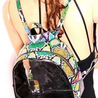 Source Unknown Vibrant Snake Print Backpack - image 1