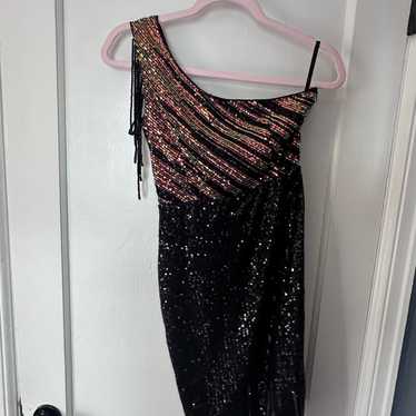 Source Unknown Black And Multicolor Sequin One-Sh… - image 1