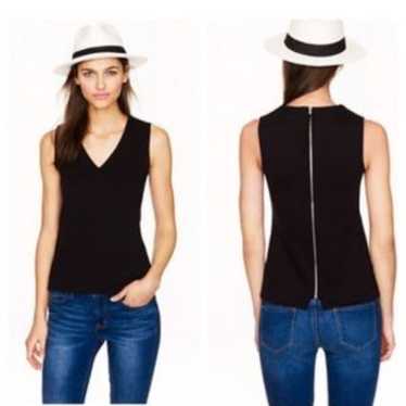 J. Crew Structured V-Neck Shell Size Small Blue - image 1