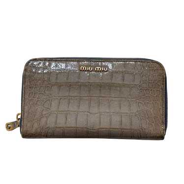 Miu Miu Women's Wallets - Grey/Tan – Miu Miu Croc… - image 1