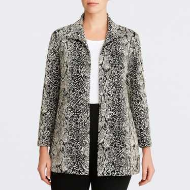 Misook Metallic Snake Reptile Print Open Front To… - image 1