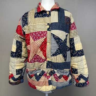 Vintage Reversible Quilted Patchwork Jacket 90s S… - image 1