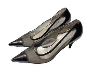 Gucci Pointed Heels Patent Net Mesh Sparkling Gre… - image 1