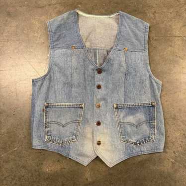 Vintage 70s Levi’s Orange Tab Patchwork Selvedge … - image 1