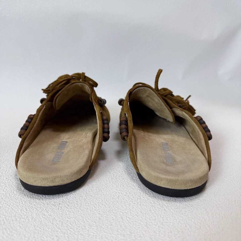 Miu Miu MIU MIU Suede Beaded Tassel Slip-on Mules - image 6