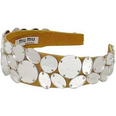 Miu Miu Miu Miu Miu headband ec-24536 beige silve… - image 1