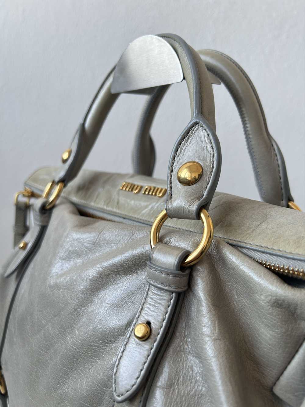 Miu Miu Miu miu vitello bow bag in blueish gray - image 11