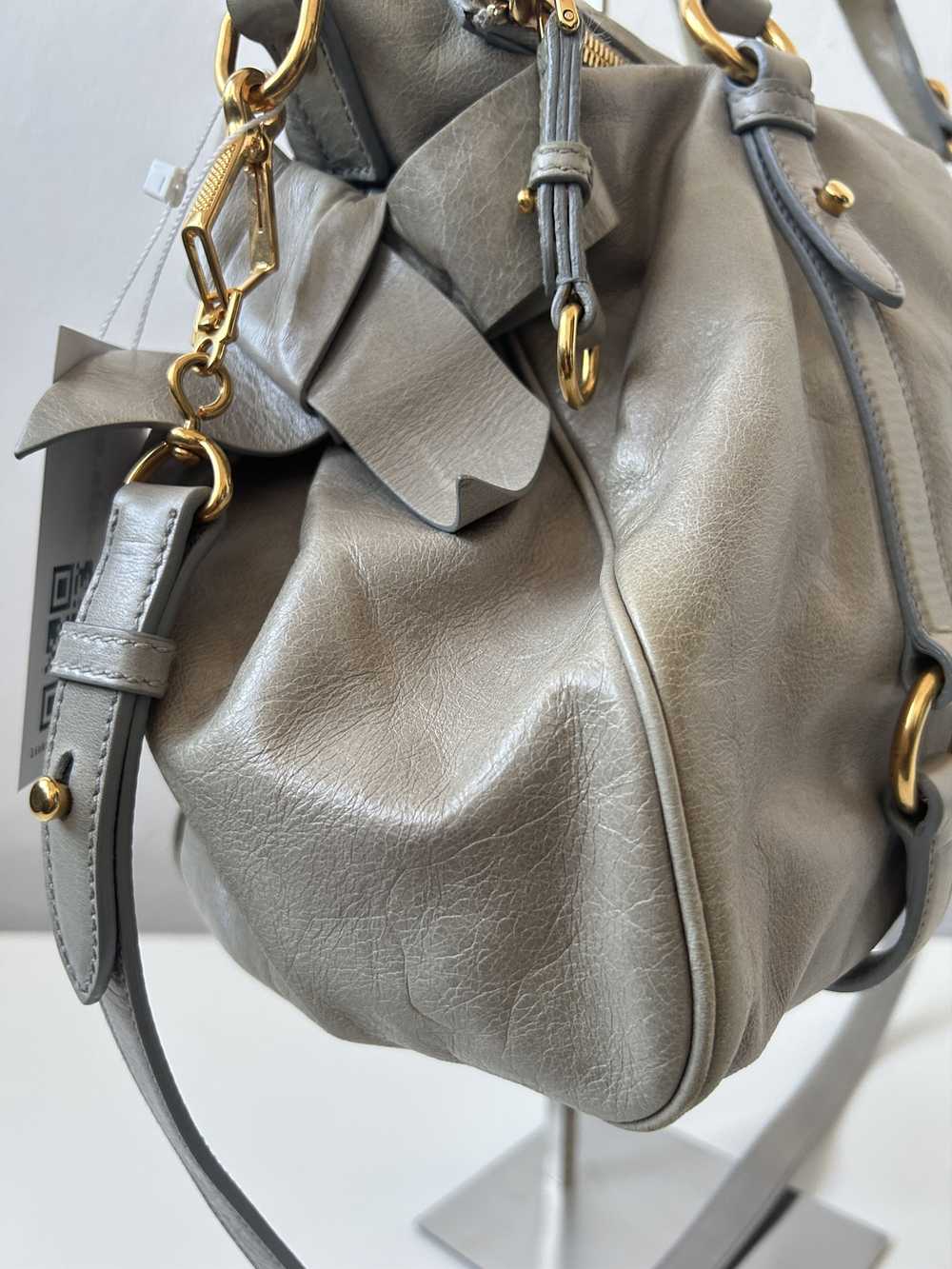 Miu Miu Miu miu vitello bow bag in blueish gray - image 8