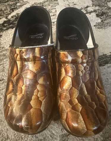 Dansko Professional Clogs Bronze Python Print Sz … - image 1