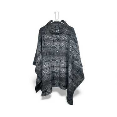 Pendleton Geometric Pattern Button Front Poncho C… - image 1