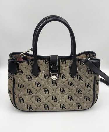 Dooney & Bourke Signature DB Monogram Canvas Satc… - image 1