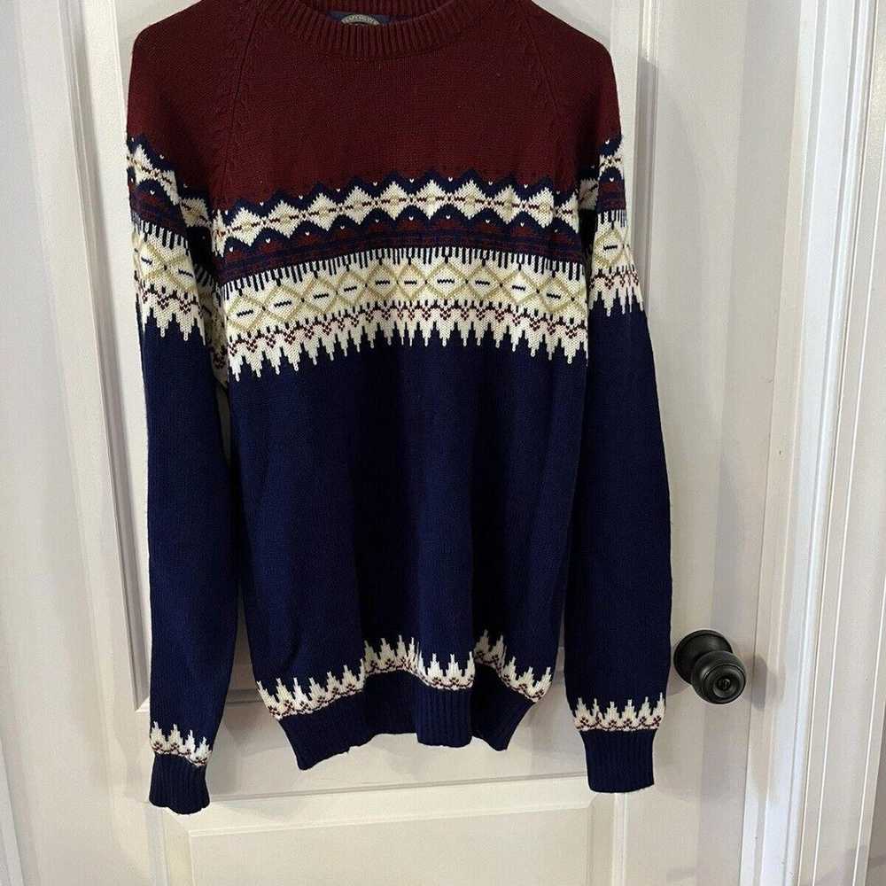 Towncraft Abstract Sweater  Mens L Geometric Acry… - image 1