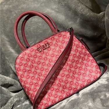 Guess Red Patterned Satchel - image 1