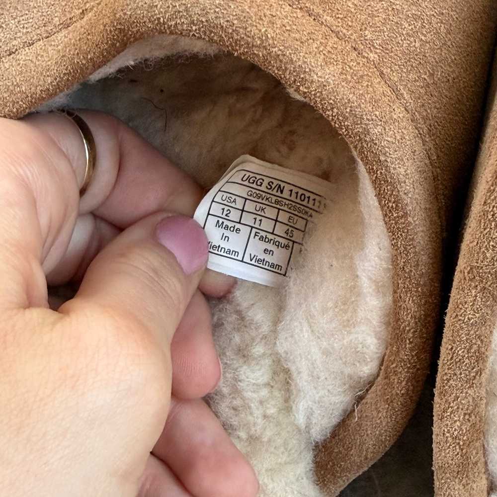 UGG Chestnut Suede Shearling Lined Slippers – Men… - image 3