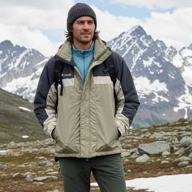 Preloved Men's Windbreaker Jacket - Tan/Black - X… - image 1