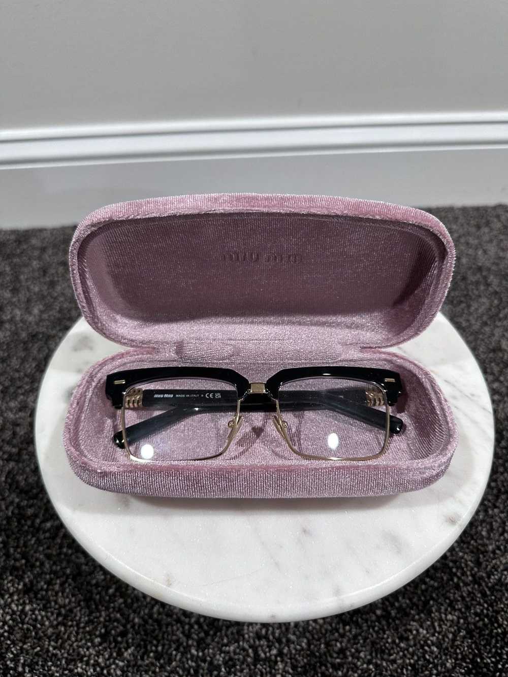 Miu Miu Miu Miu Black / Gold Rectangular Frame si… - image 1