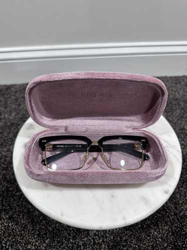 Miu Miu Miu Miu Black / Gold Rectangular Frame si… - image 1