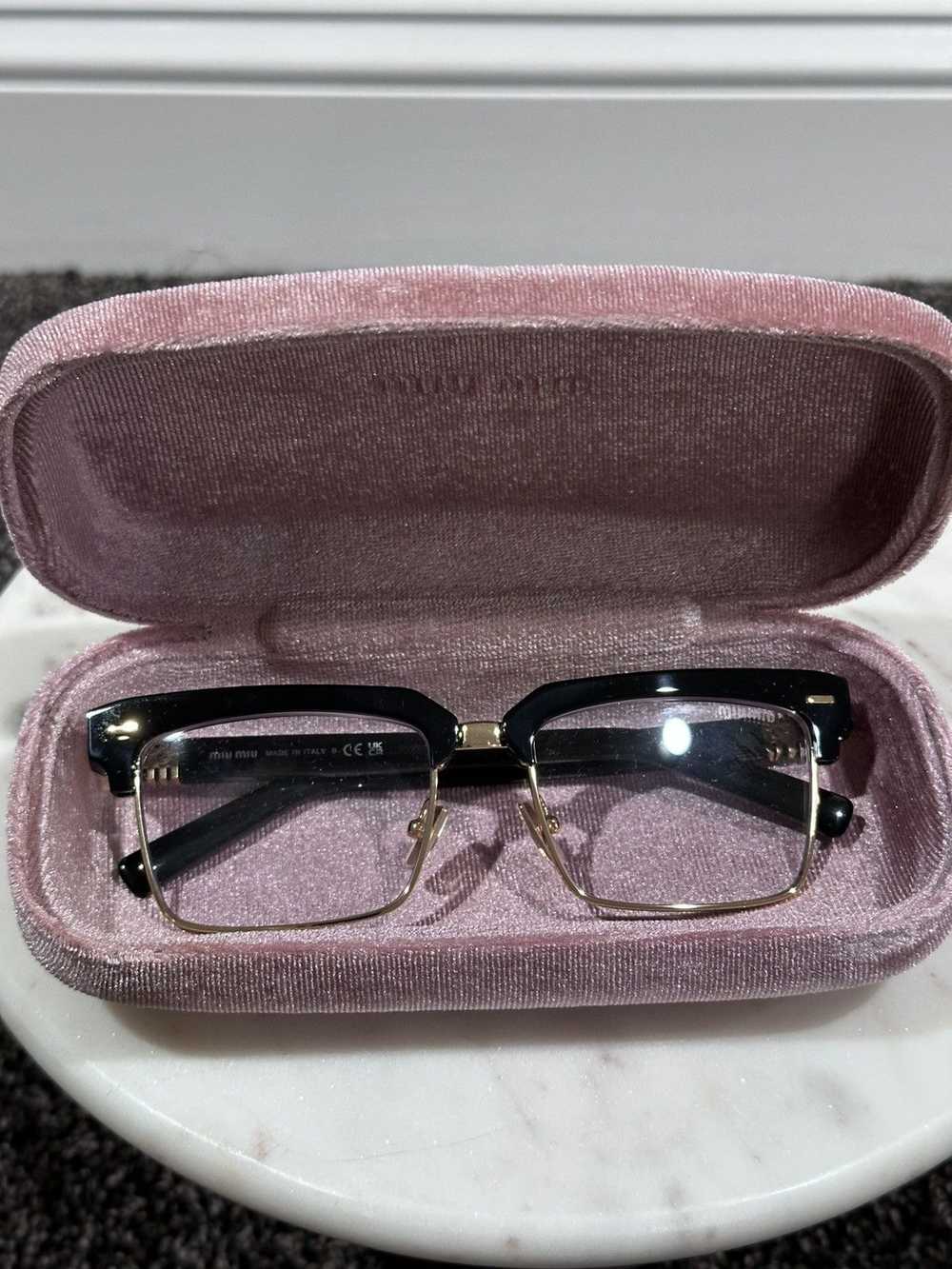 Miu Miu Miu Miu Black / Gold Rectangular Frame si… - image 3