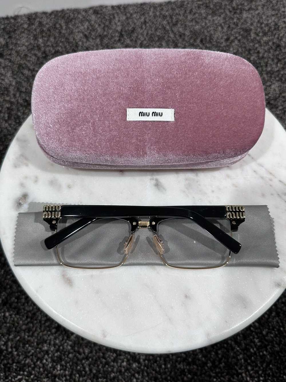 Miu Miu Miu Miu Black / Gold Rectangular Frame si… - image 4