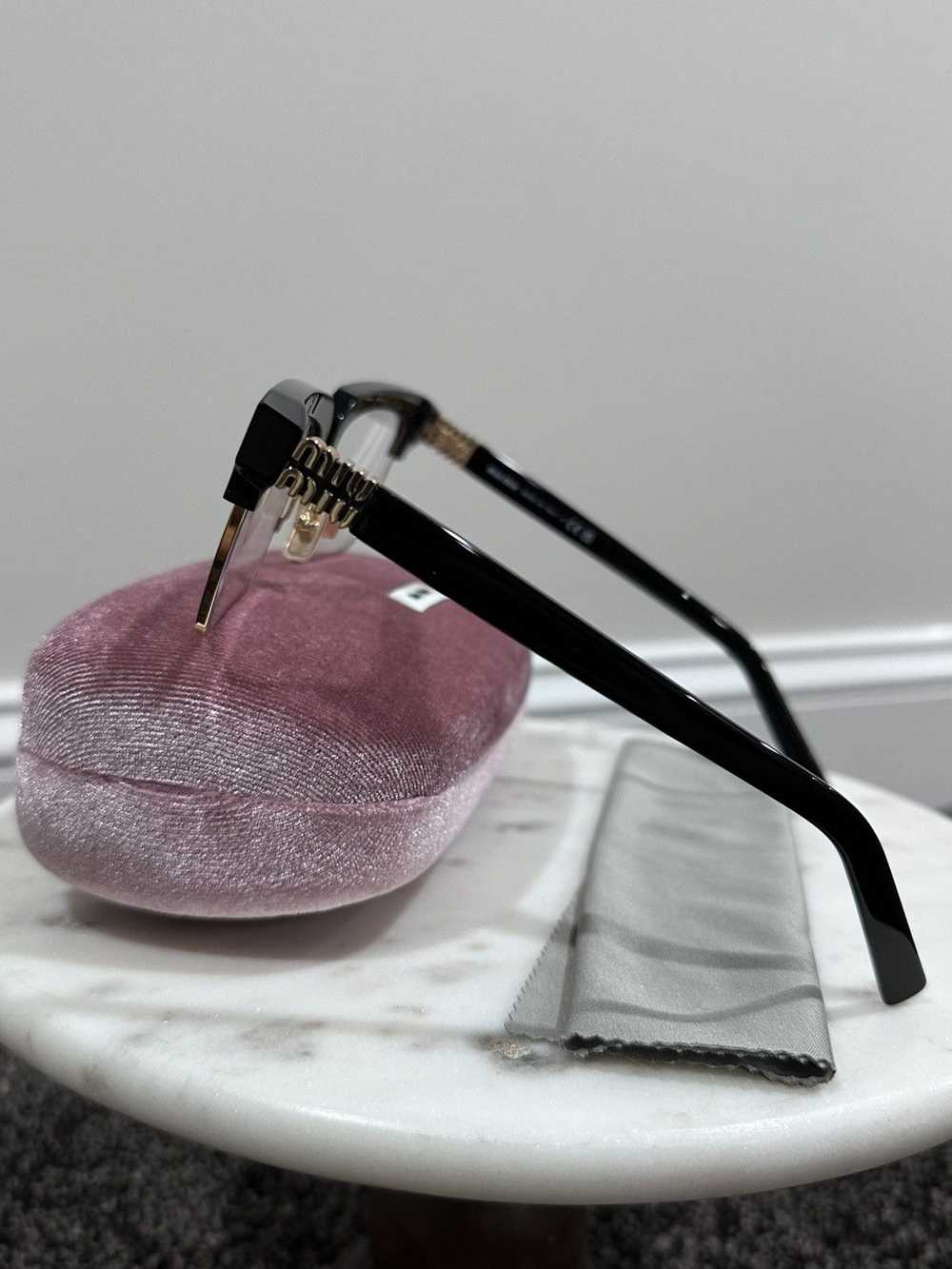 Miu Miu Miu Miu Black / Gold Rectangular Frame si… - image 7