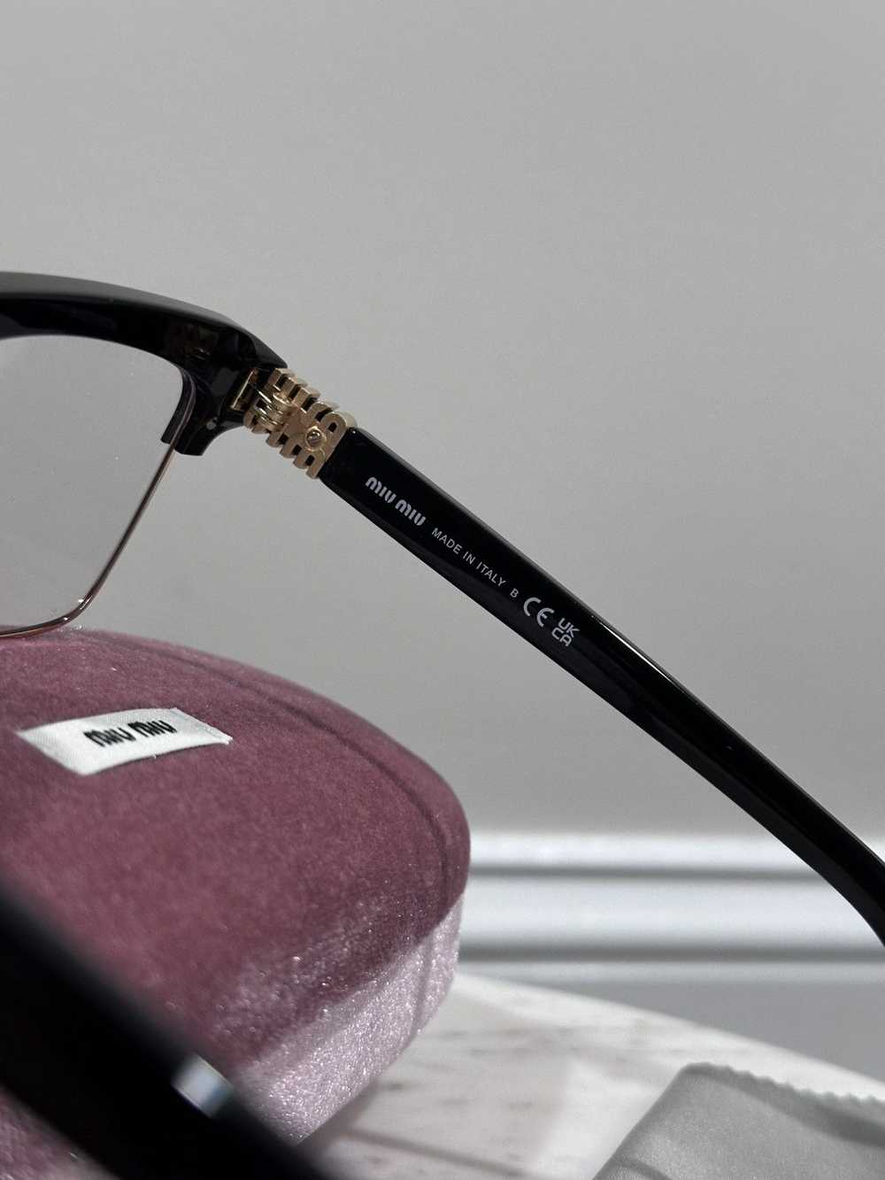 Miu Miu Miu Miu Black / Gold Rectangular Frame si… - image 8