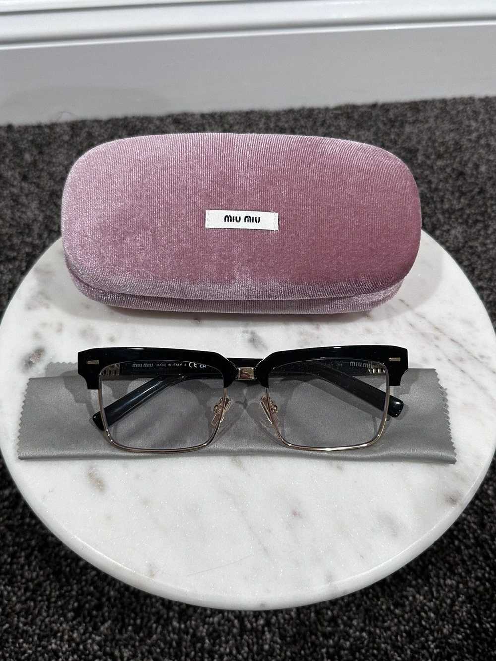 Miu Miu Miu Miu Black / Gold Rectangular Frame si… - image 9