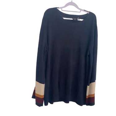 Cliche Navy Plus Size Sweater, Color Block Bell S… - image 1