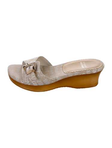 Stuart Weitzman Slides Neutrals Printed Platform … - image 1