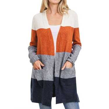 Loved + Adored Womens Fall Layer Colorblock Open … - image 1