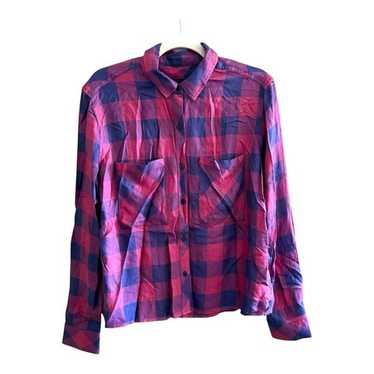 Rails Dylan Button Top in Rouge Dusk Check Size S - image 1