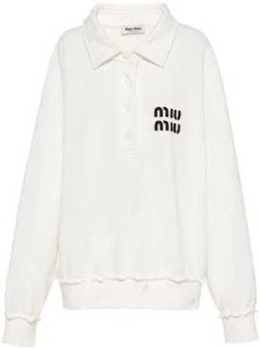 Miu Miu Miu Miu Logo Patched Polo Sweater - image 1
