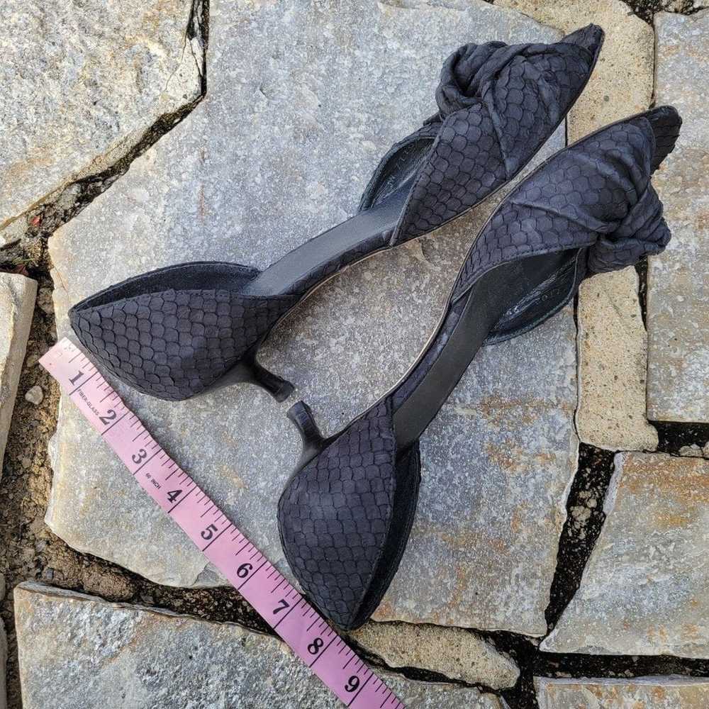 Stuart Weitzman Black Knot Front Slip On Kitten H… - image 8