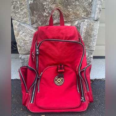 Kipling Rolling Red Backpack With Multiple Zippers - image 1