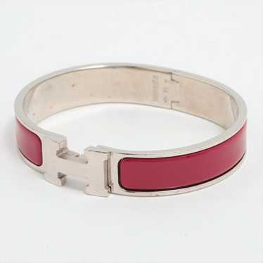 HERMES H bangle click crack PM red/silver bangle … - image 1