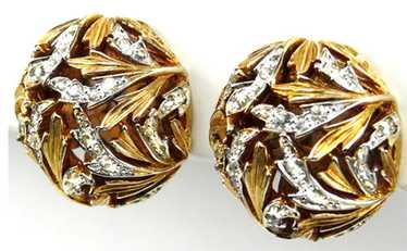 Rare Nettie Rosenstein Signed Leaf Swirl Dome Gol… - image 1