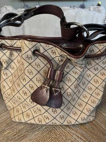 Dooney & Bourke Signature DB Drawstring Bucket Ba… - image 1
