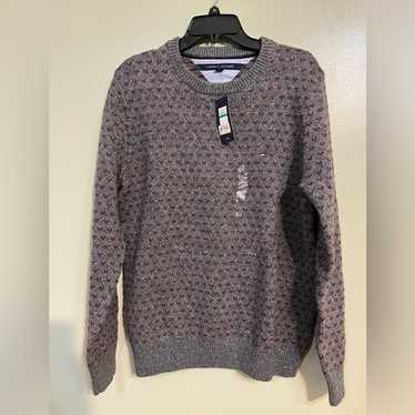 Tommy Hilfiger Gray and Red Patterned Sweater NWT - image 1
