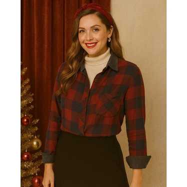 RAILS Plaid Button Down Flannel Top Small Red Blu… - image 1