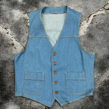 Women's Vest - Blue - M – Vintage Denim Vest With… - image 1