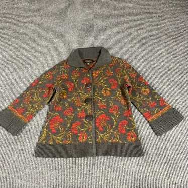 Icelandic Design Sweater Womens Small Gray Cardig… - image 1