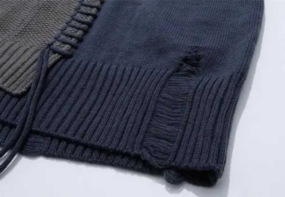 VIBE Retro punk grunge distressed patchwork knitw… - image 7