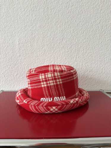 Miu Miu Miu Miu padded checked Bucket Hat - image 1
