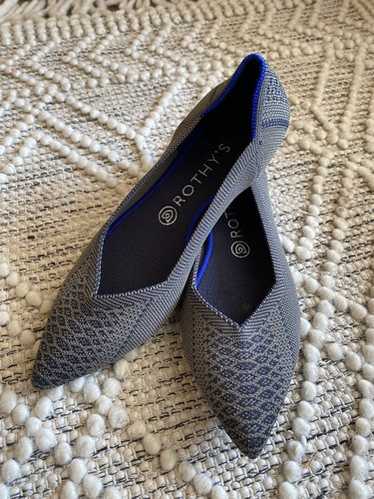 Retired! Rothys Python Point Gray Taupe Flats Siz… - image 1