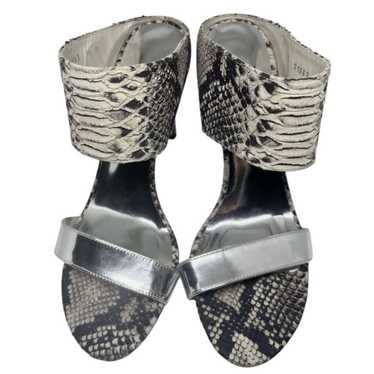 Stuart Weitzman Myslide Mules Snake Stilettos - image 1